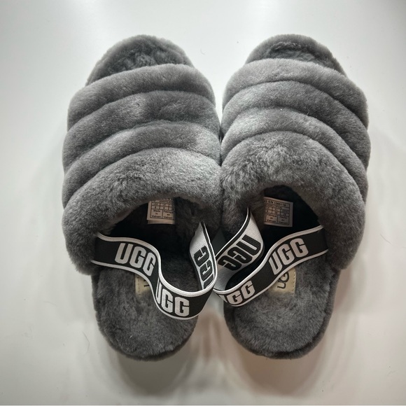 UGG Women's Fluff Yeah Grey Slippers - Picture 9 of 9